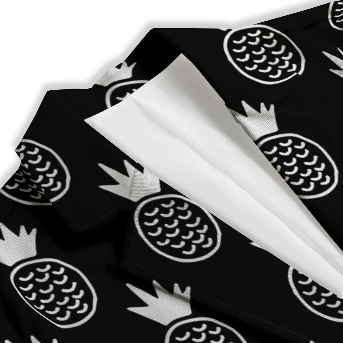 Cute Pineapple Black Print Pattern Women's Blazer-grizzshop