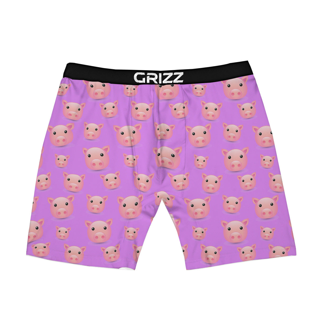 Cute Pink Pig Face Emoji Print Pattern Boxer Briefs-grizzshop