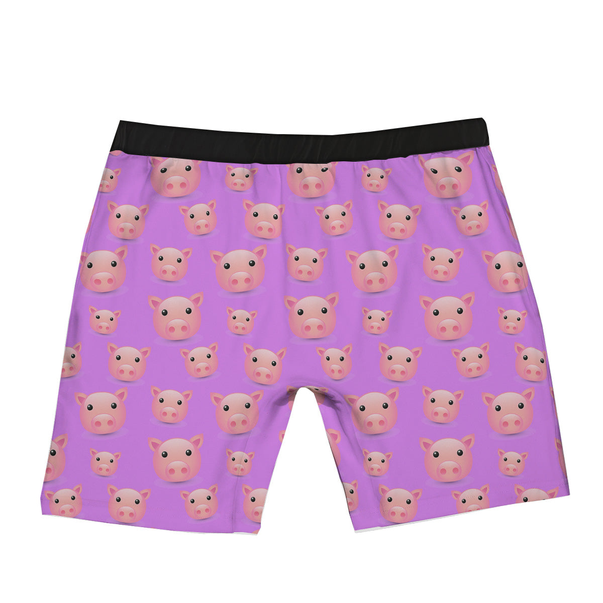 Cute Pink Pig Face Emoji Print Pattern Boxer Briefs-grizzshop