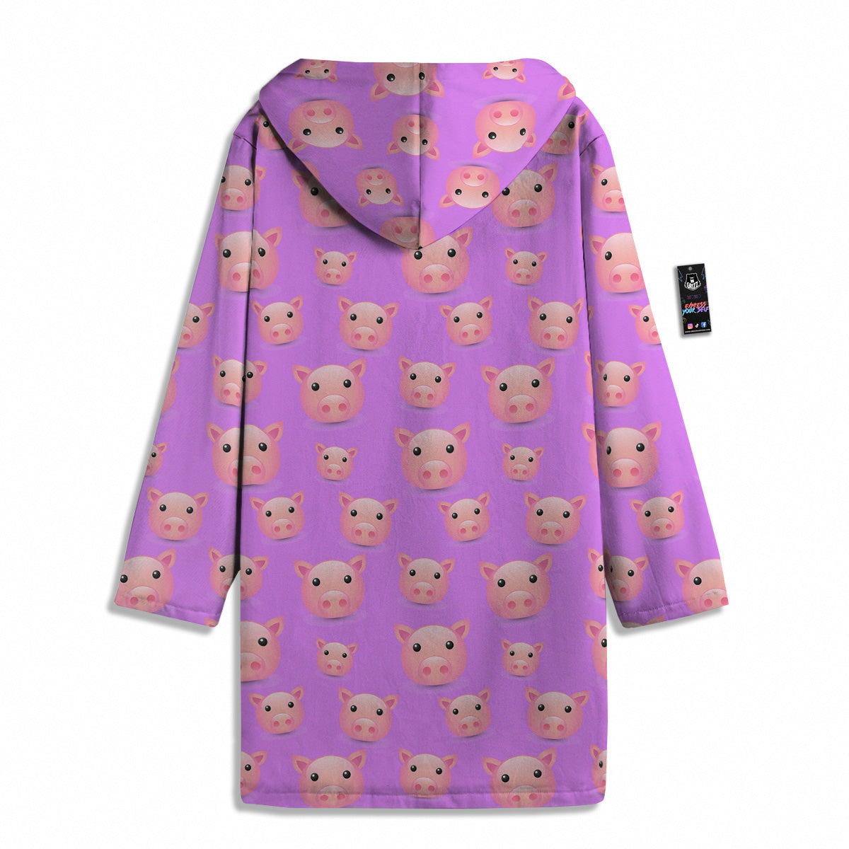 Cute Pink Pig Face Emoji Print Pattern Men's Windbreaker Jacket-grizzshop