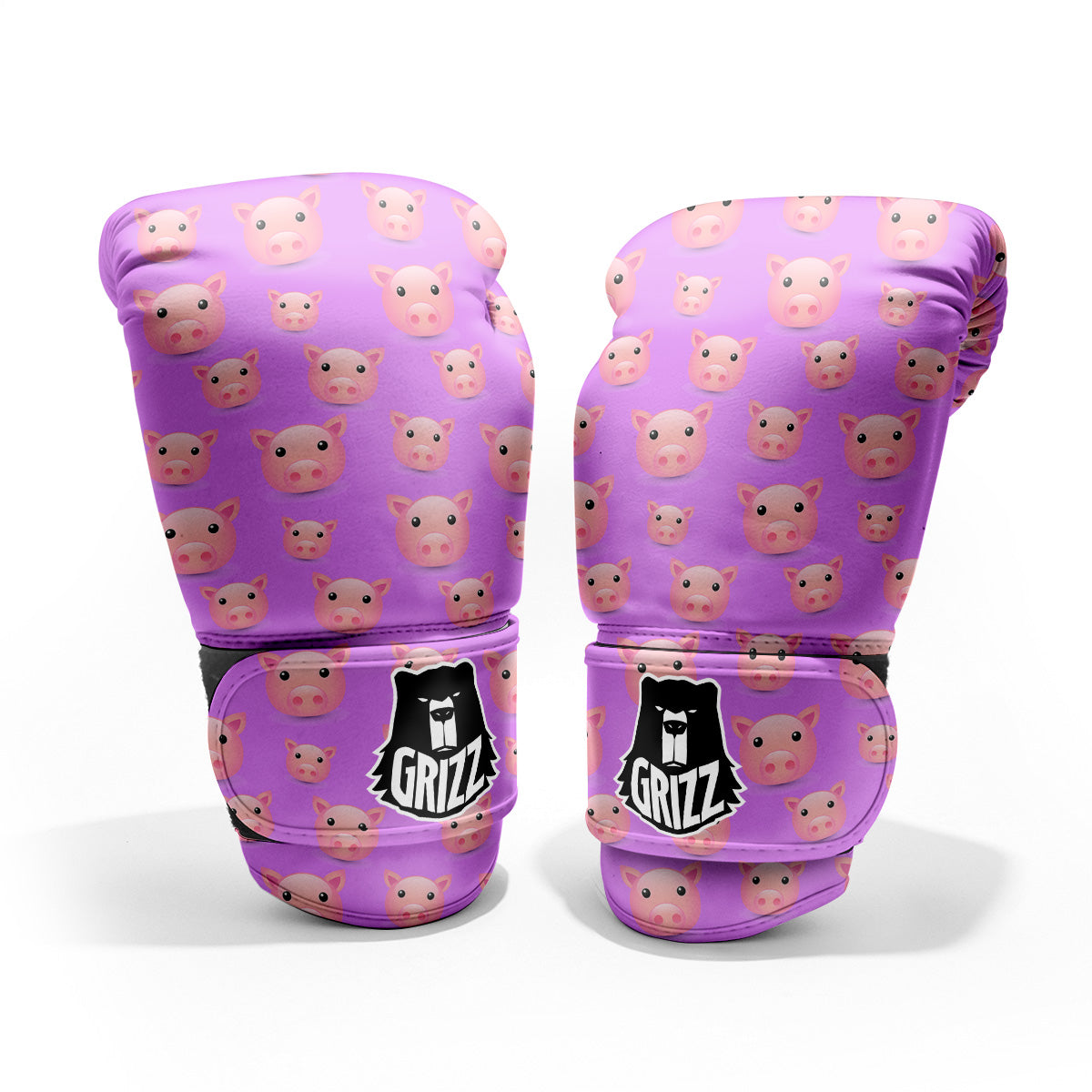 Cute Pink Pig Face Emoji Print Pattern Pro Boxing Glove