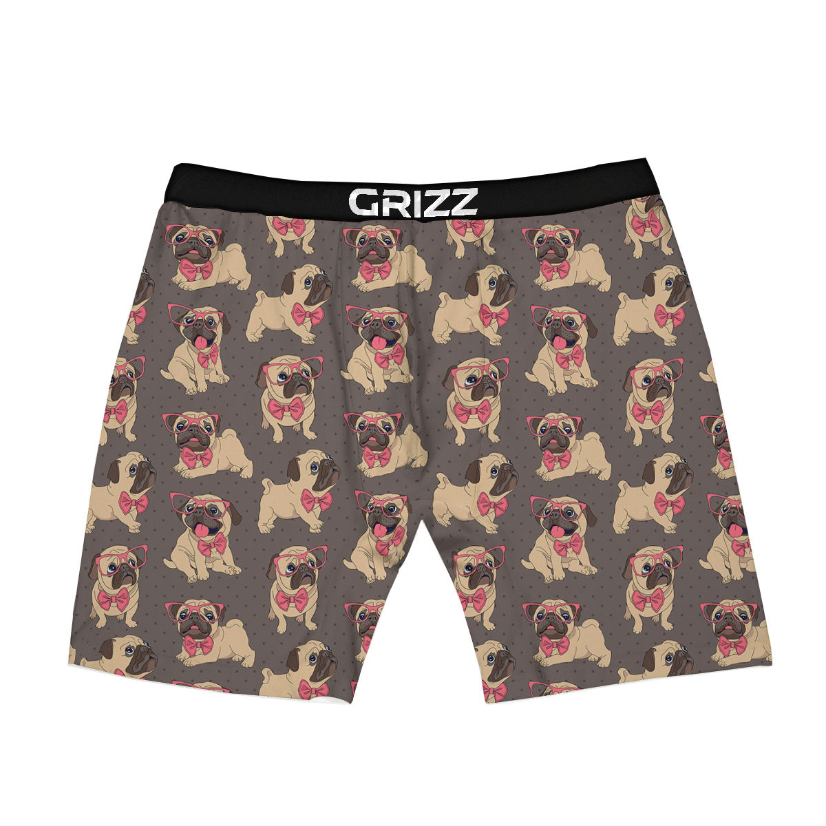 Cute Pug Print Pattern Boxer Briefs-grizzshop