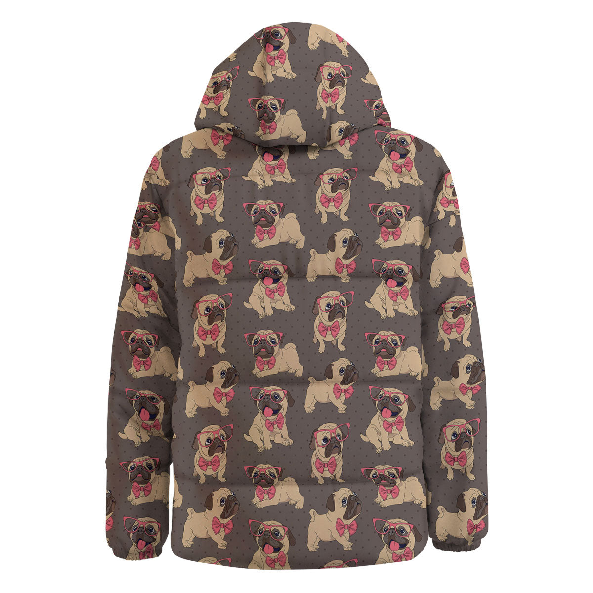 Cute Pug Print Pattern Down Jacket-grizzshop