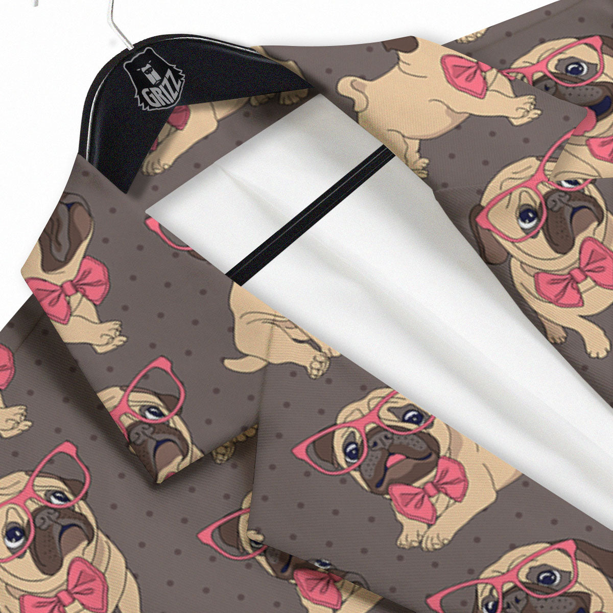 Cute Pug Print Pattern Men's Sport Coat-grizzshop