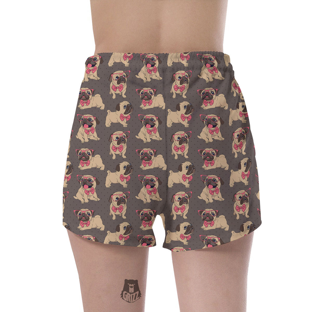 Cute Pug Print Pattern Women's Shorts-grizzshop