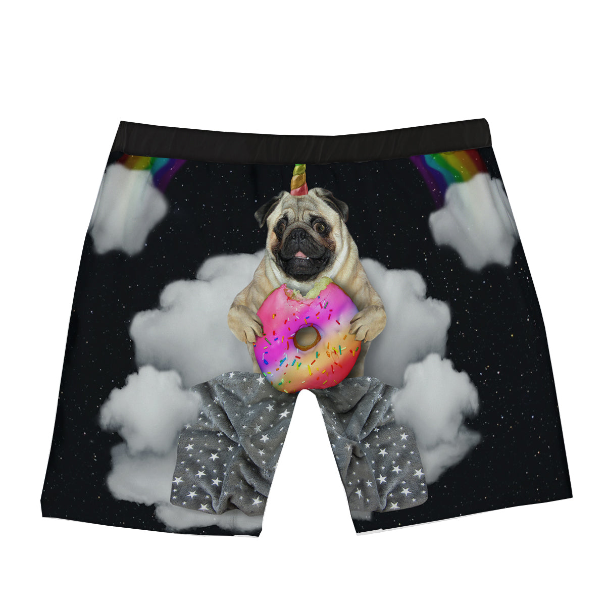 Cute Pug Unicorn Print Boxer Briefs-grizzshop