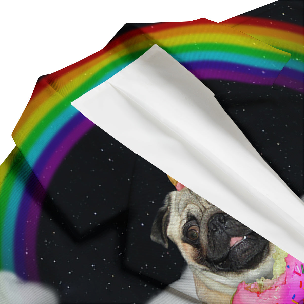 Cute Pug Unicorn Print Men's Blazer-grizzshop