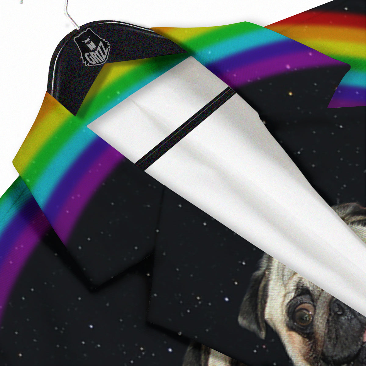 Cute Pug Unicorn Print Men's Sport Coat-grizzshop