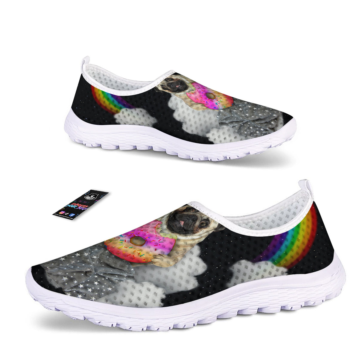 Cute Pug Unicorn Print Nurse Shoes-grizzshop