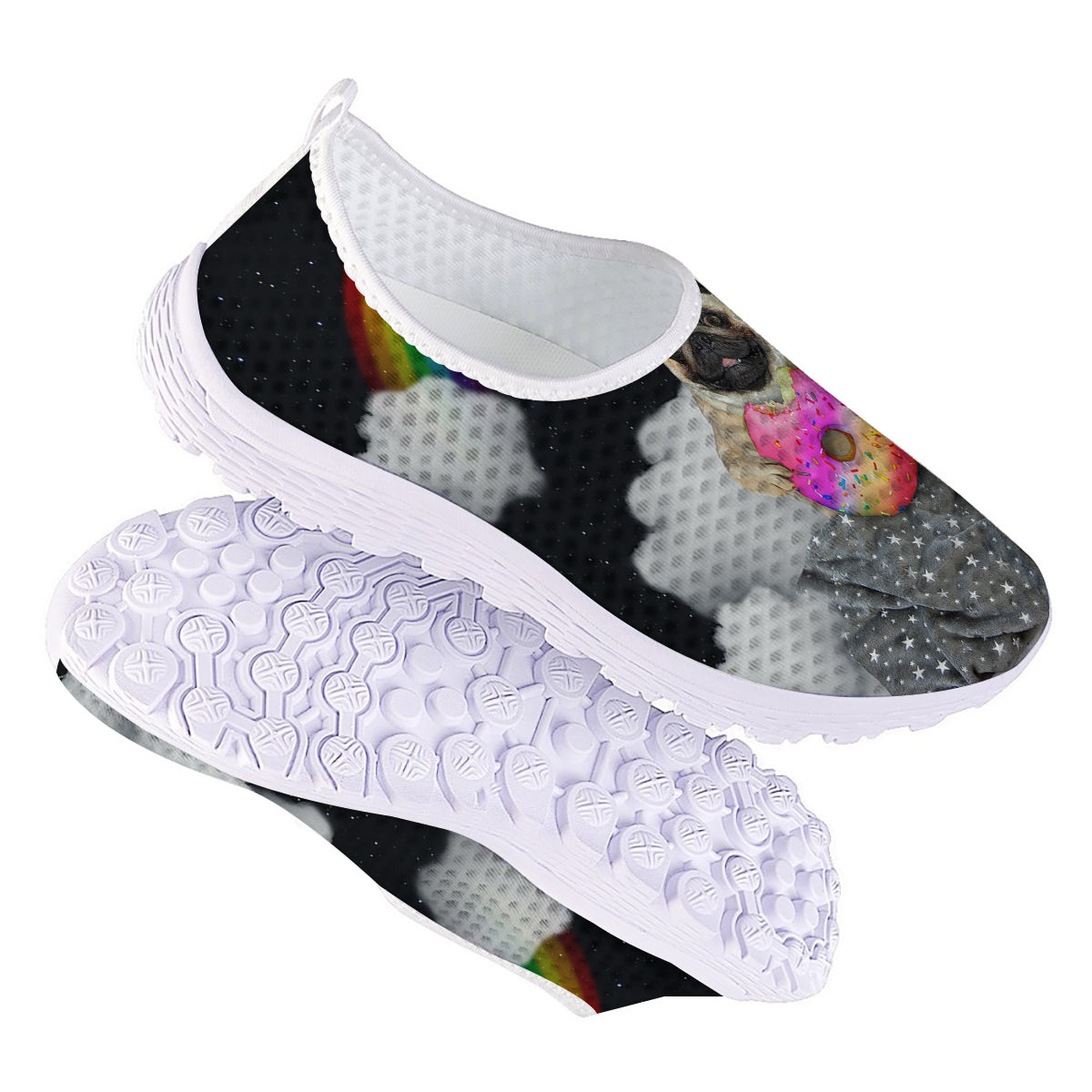 Cute Pug Unicorn Print Nurse Shoes-grizzshop