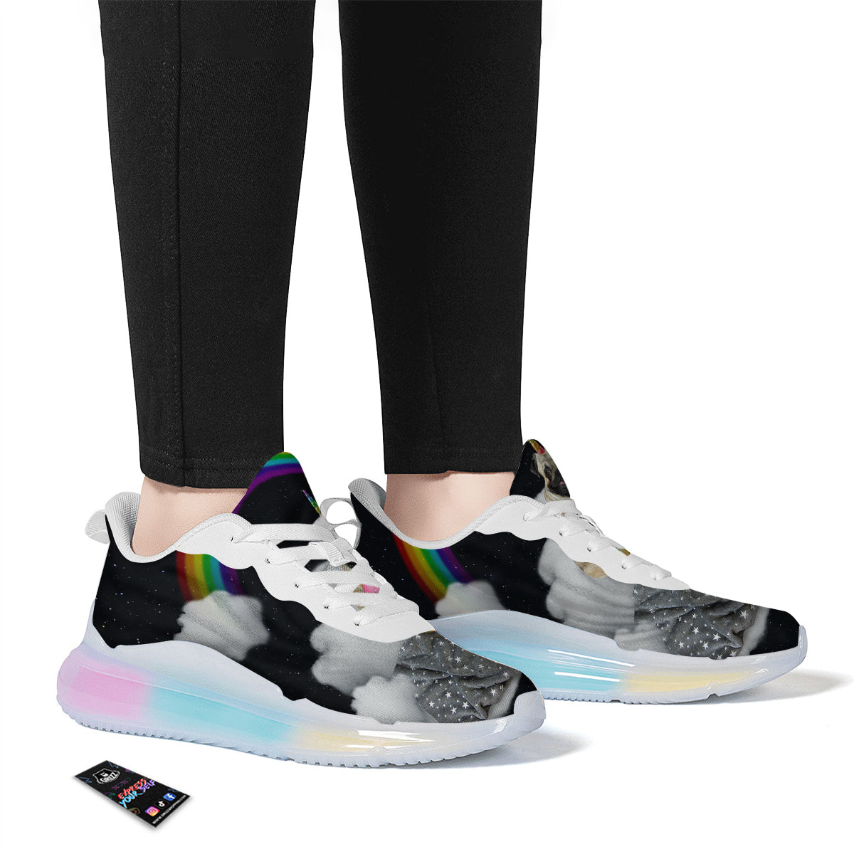 Cute Pug Unicorn Print Running Sneakers-grizzshop