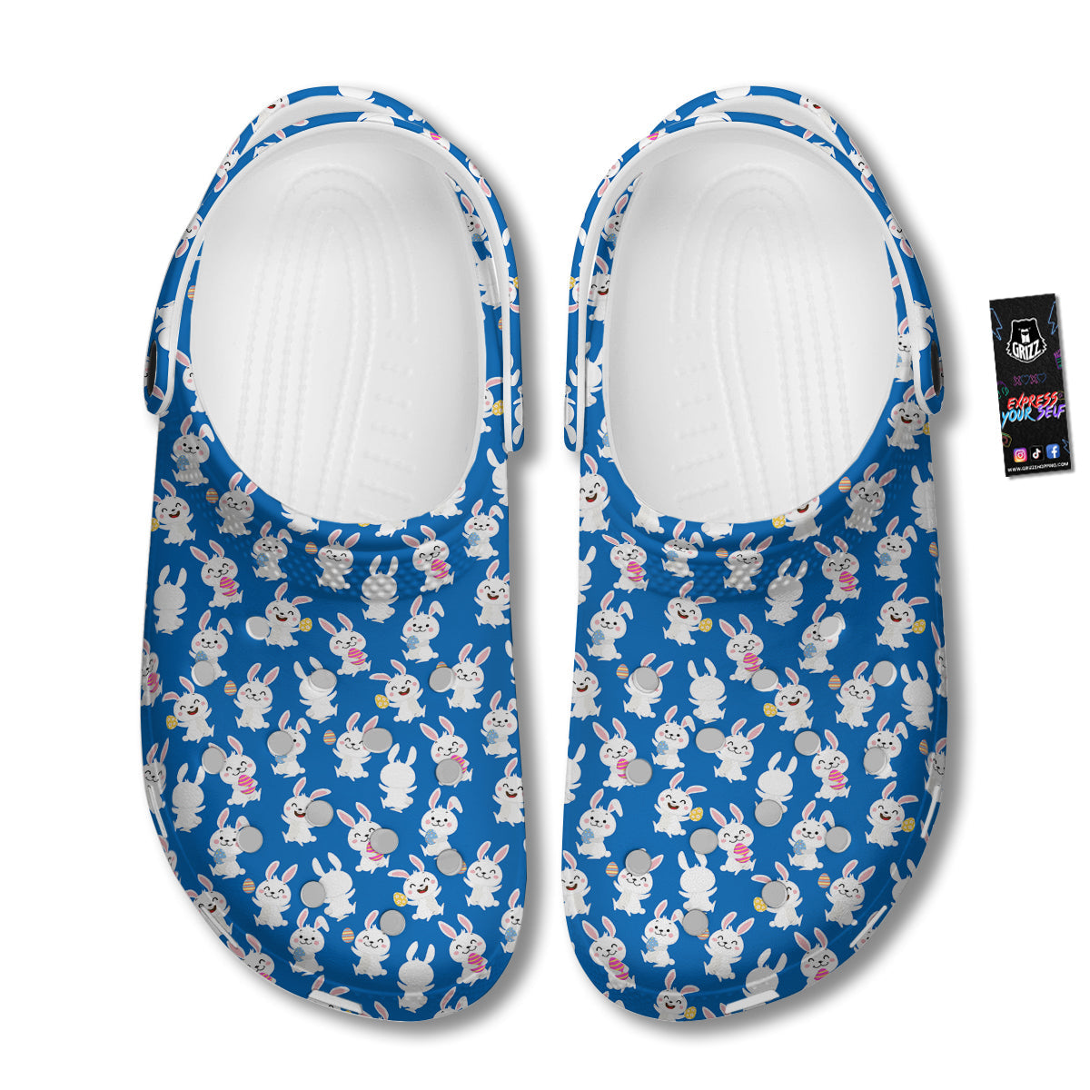 Cute Rabbit Print Pattern Clog-grizzshop
