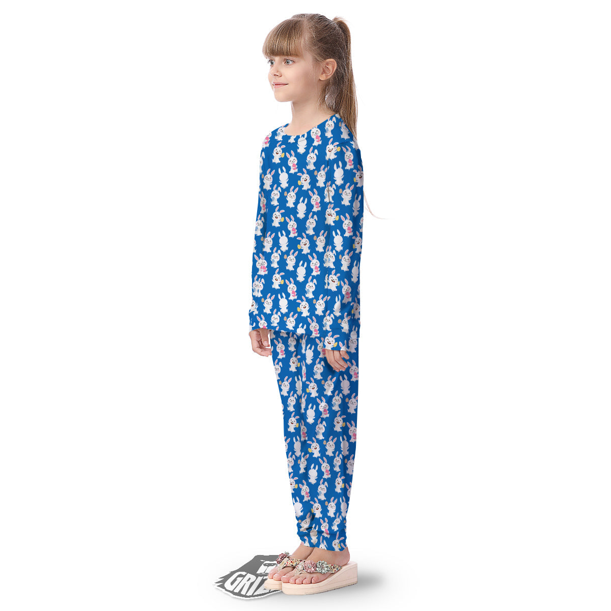 Cute Rabbit Print Pattern Kid's Pajamas-grizzshop