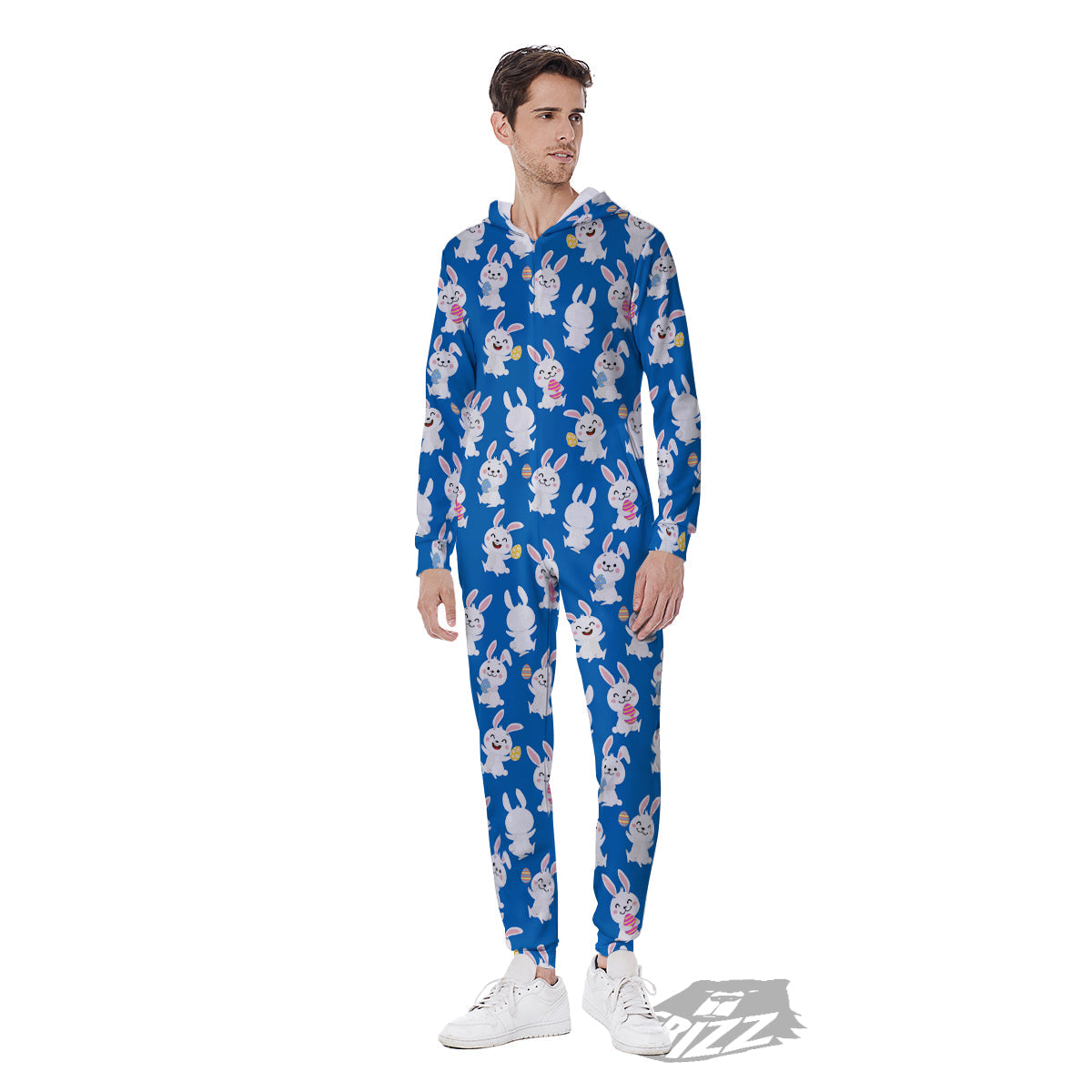 Cute Rabbit Print Pattern Men's Jumpsuit-grizzshop