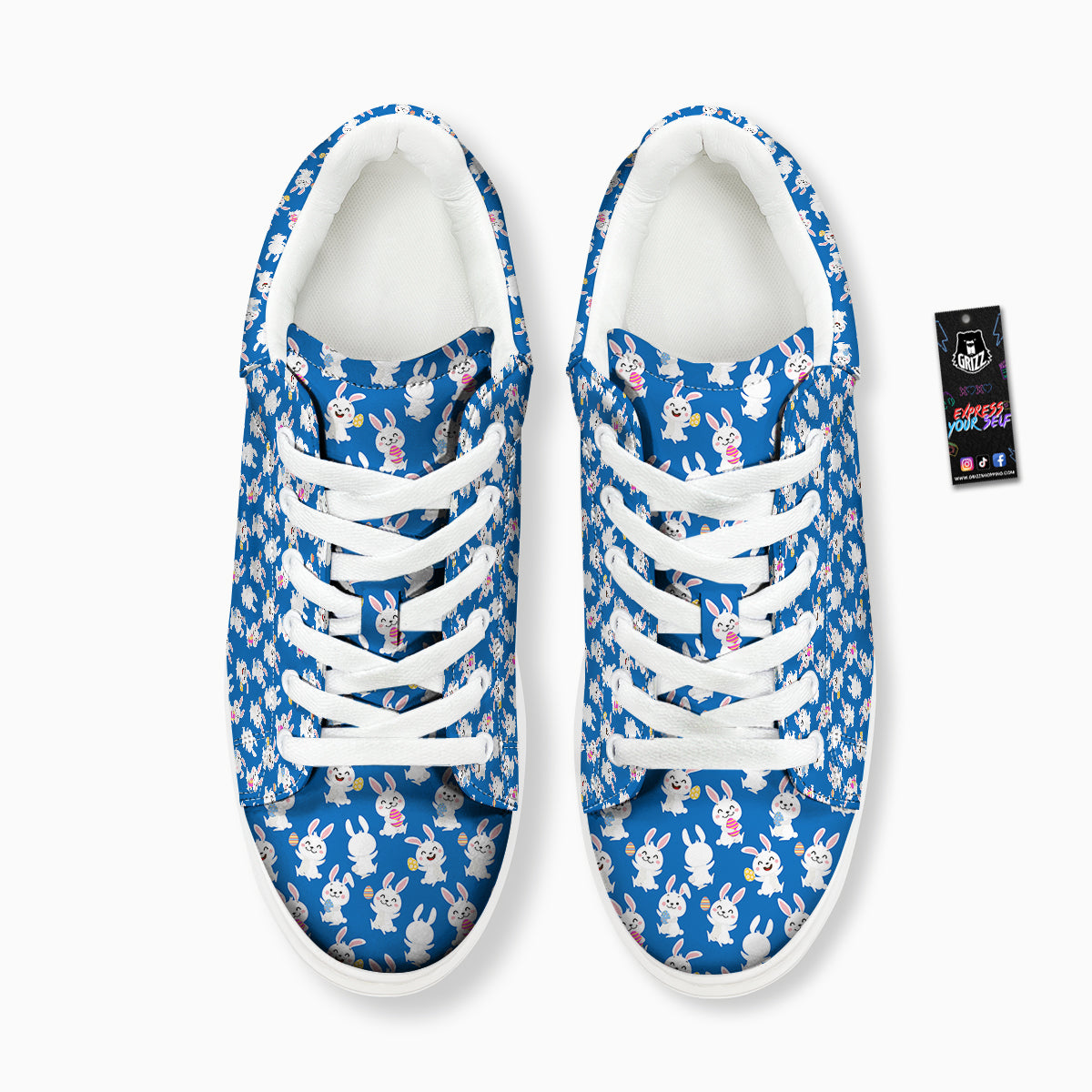 Cute Rabbit Print Pattern Platform Shoes-grizzshop