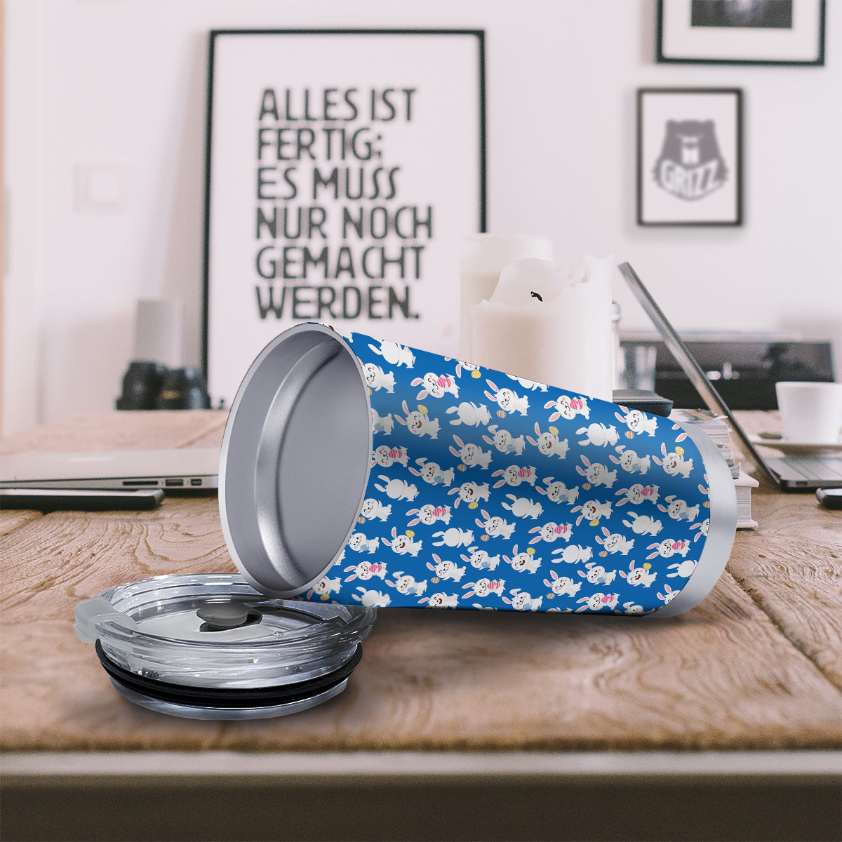 Cute Rabbit Print Pattern Tumbler-grizzshop