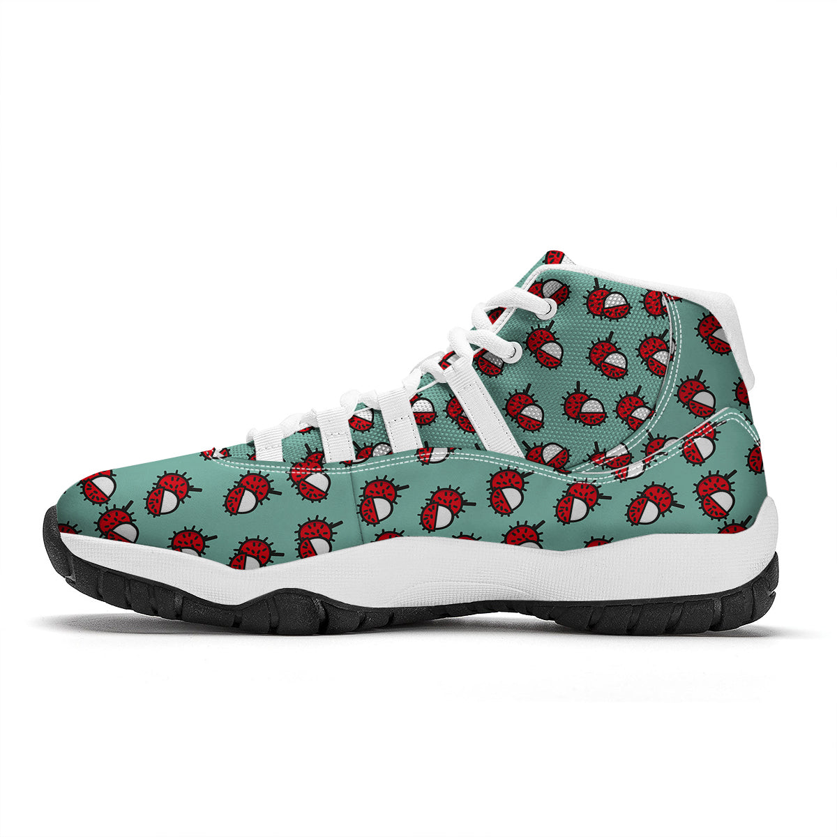 Cute Rambutan Print Pattern White Bball Shoes-grizzshop