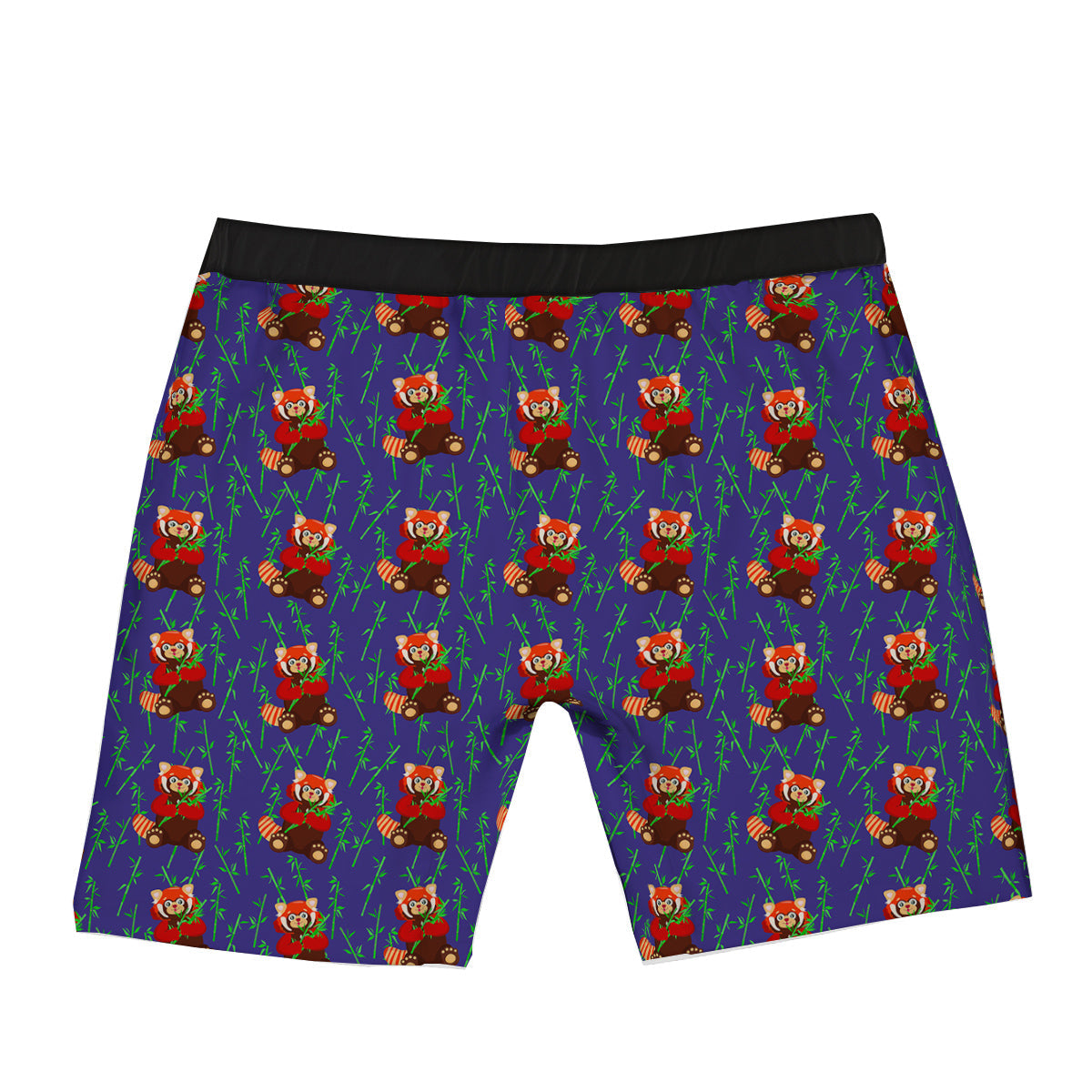 Cute Red Raccoon And Bamboo Print Pattern Boxer Briefs-grizzshop