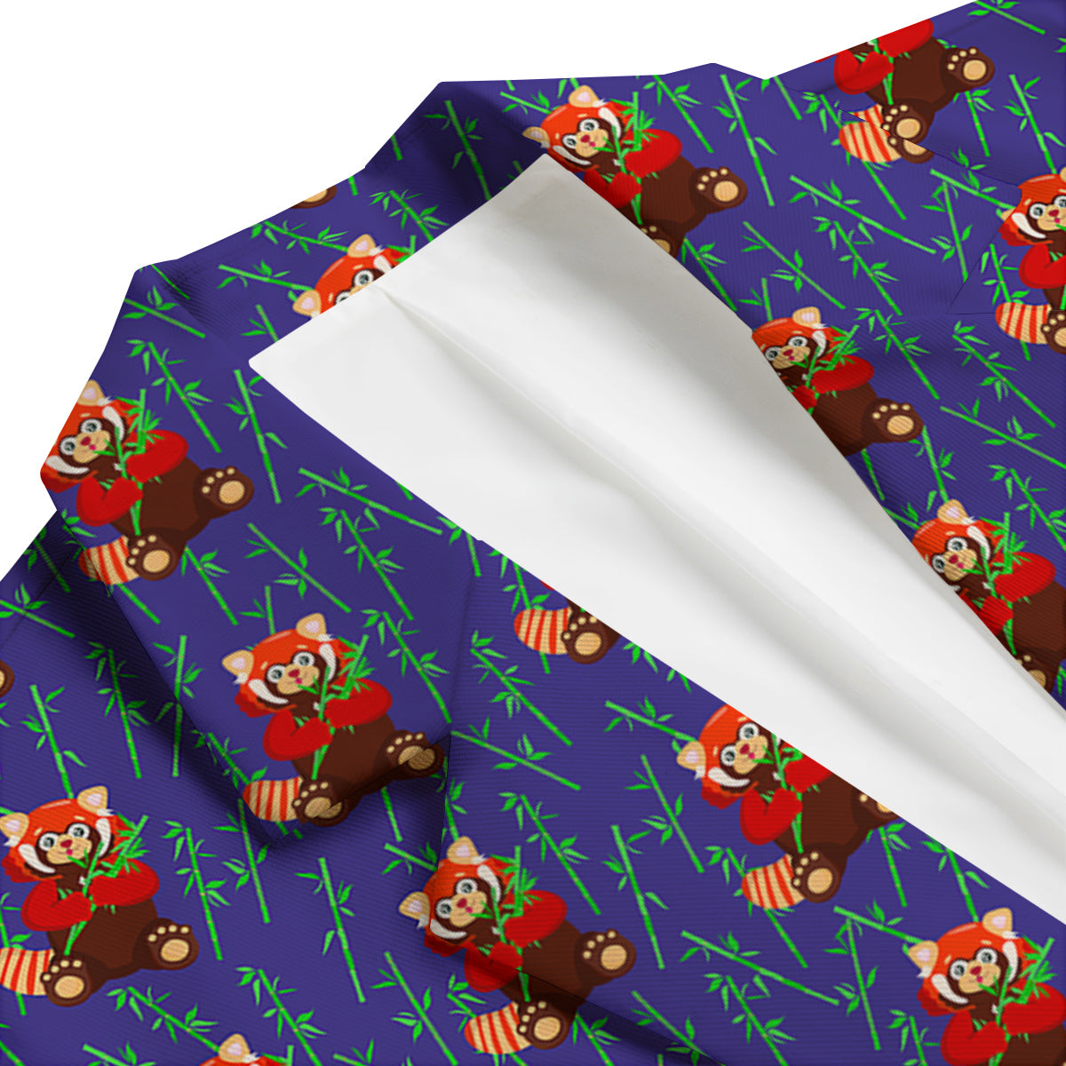 Cute Red Raccoon And Bamboo Print Pattern Men's Blazer-grizzshop