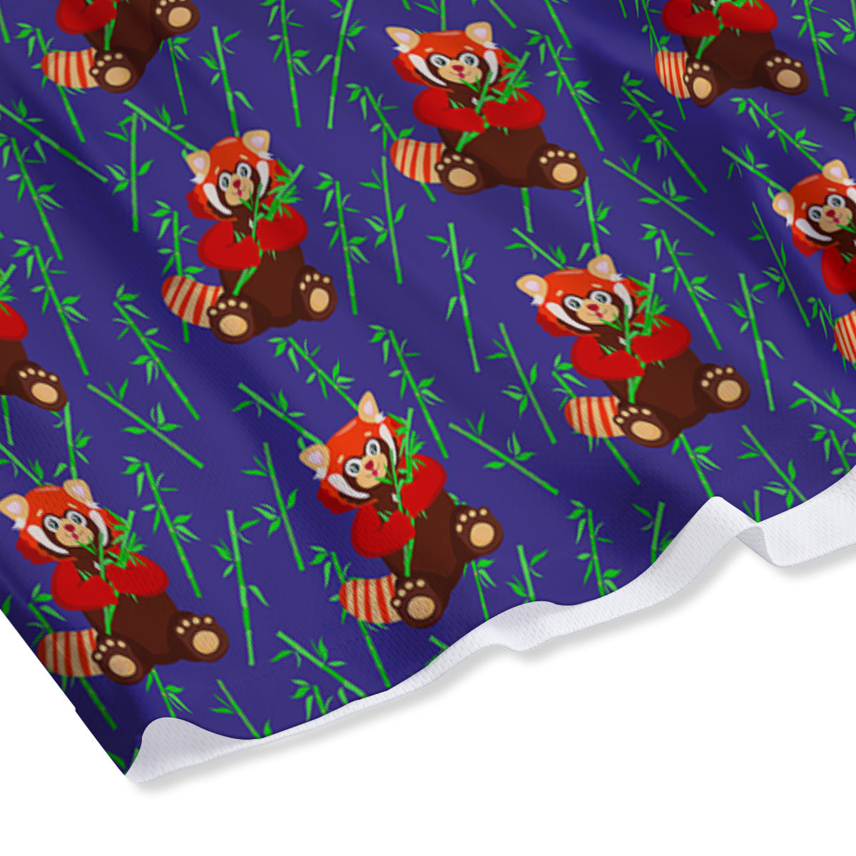 Cute Red Raccoon And Bamboo Print Pattern Mesh Shorts