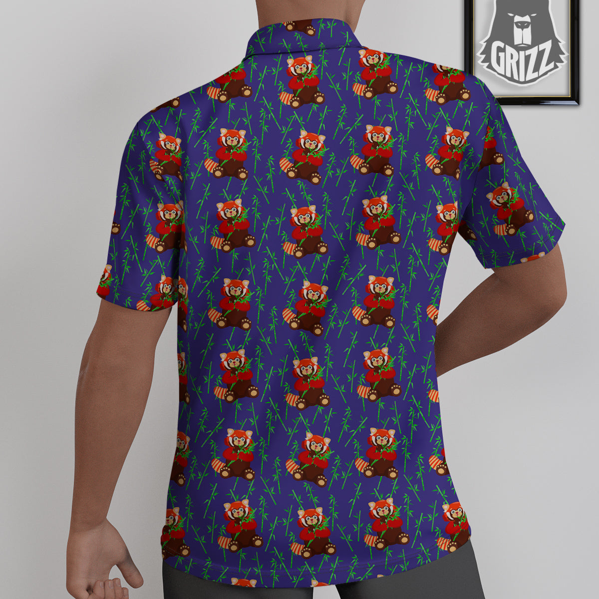 Cute Red Raccoon And Bamboo Print Pattern Untucked Shirts-grizzshop