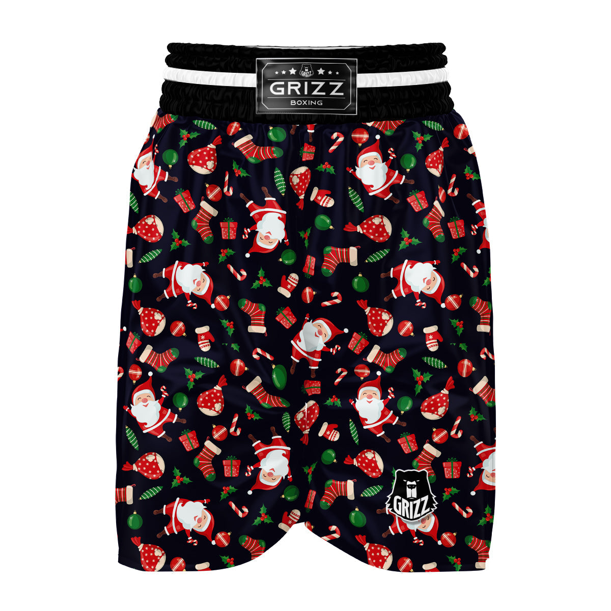 Cute Santa Christmas Print Pattern Boxing Shorts-grizzshop