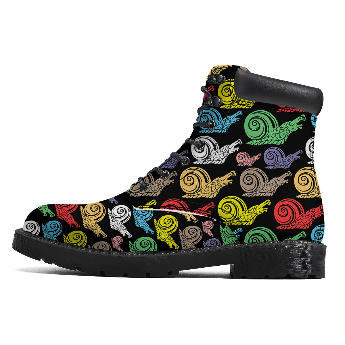 Cute Snails Colorful Print Pattern Boots-grizzshop