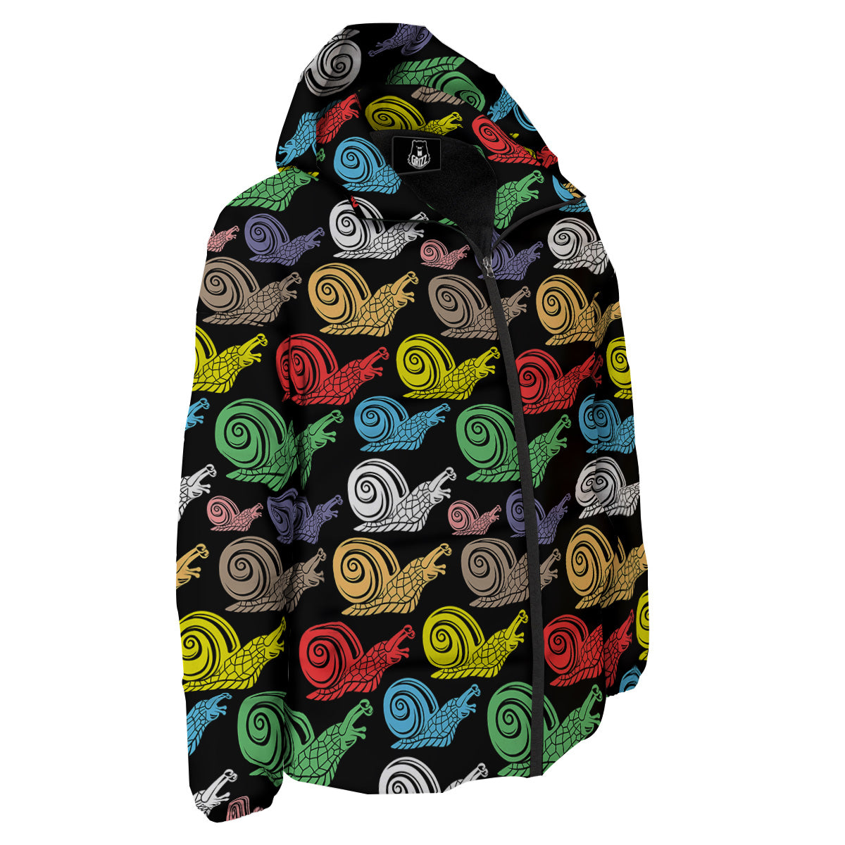 Cute Snails Colorful Print Pattern Down Jacket-grizzshop
