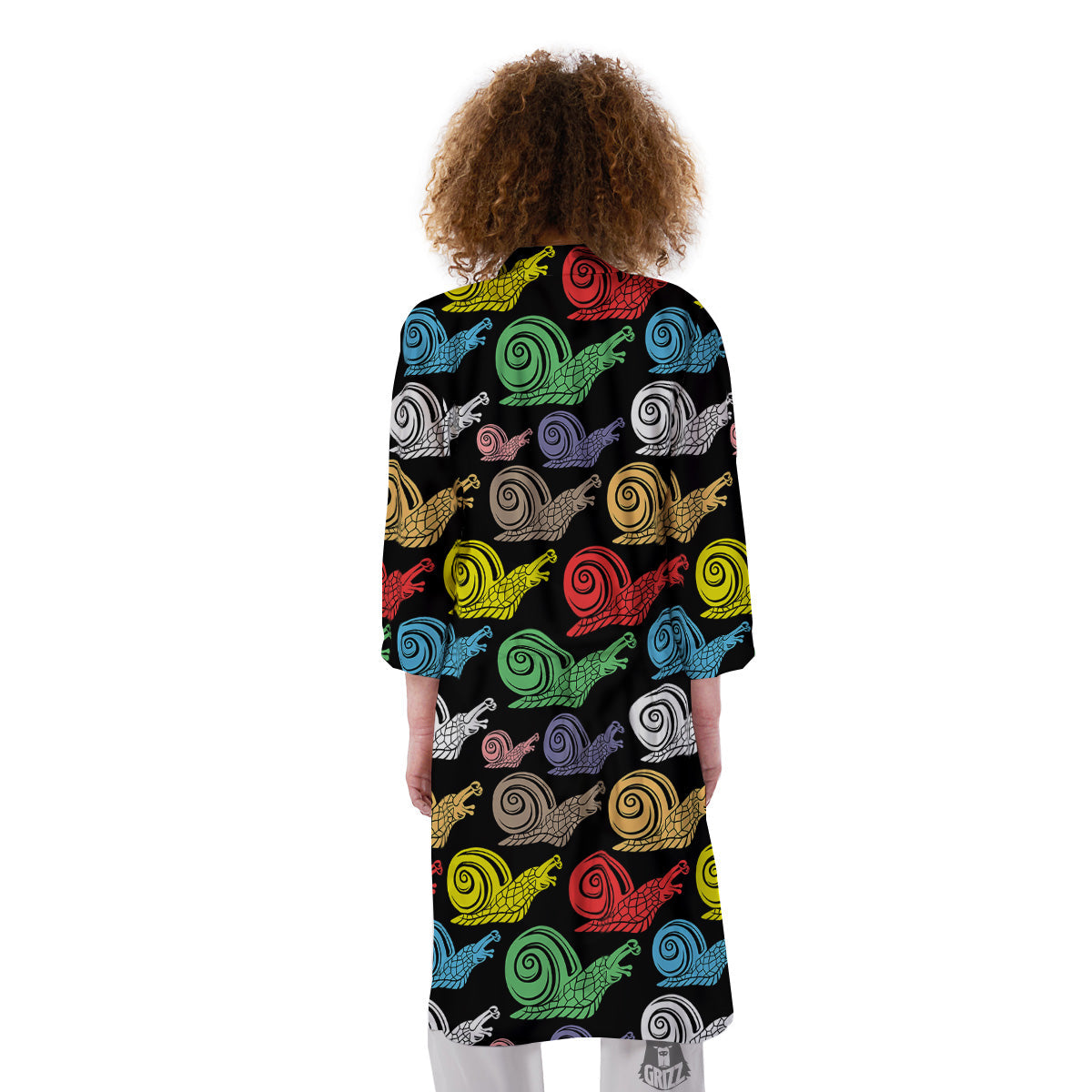 Cute Snails Colorful Print Pattern Kimono-grizzshop
