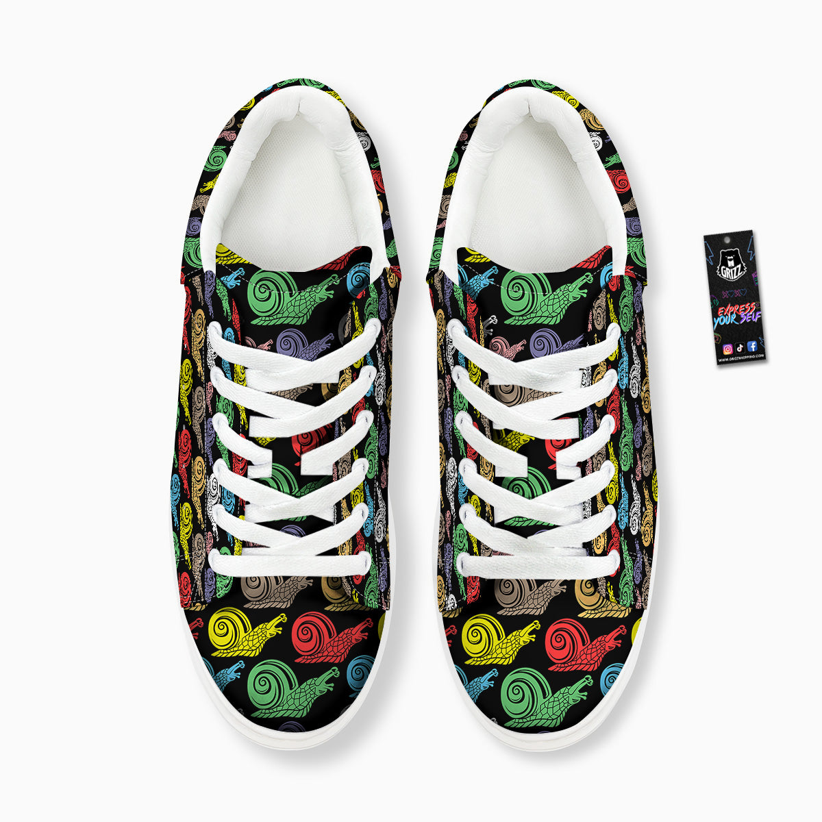 Cute Snails Colorful Print Pattern Platform Shoes-grizzshop
