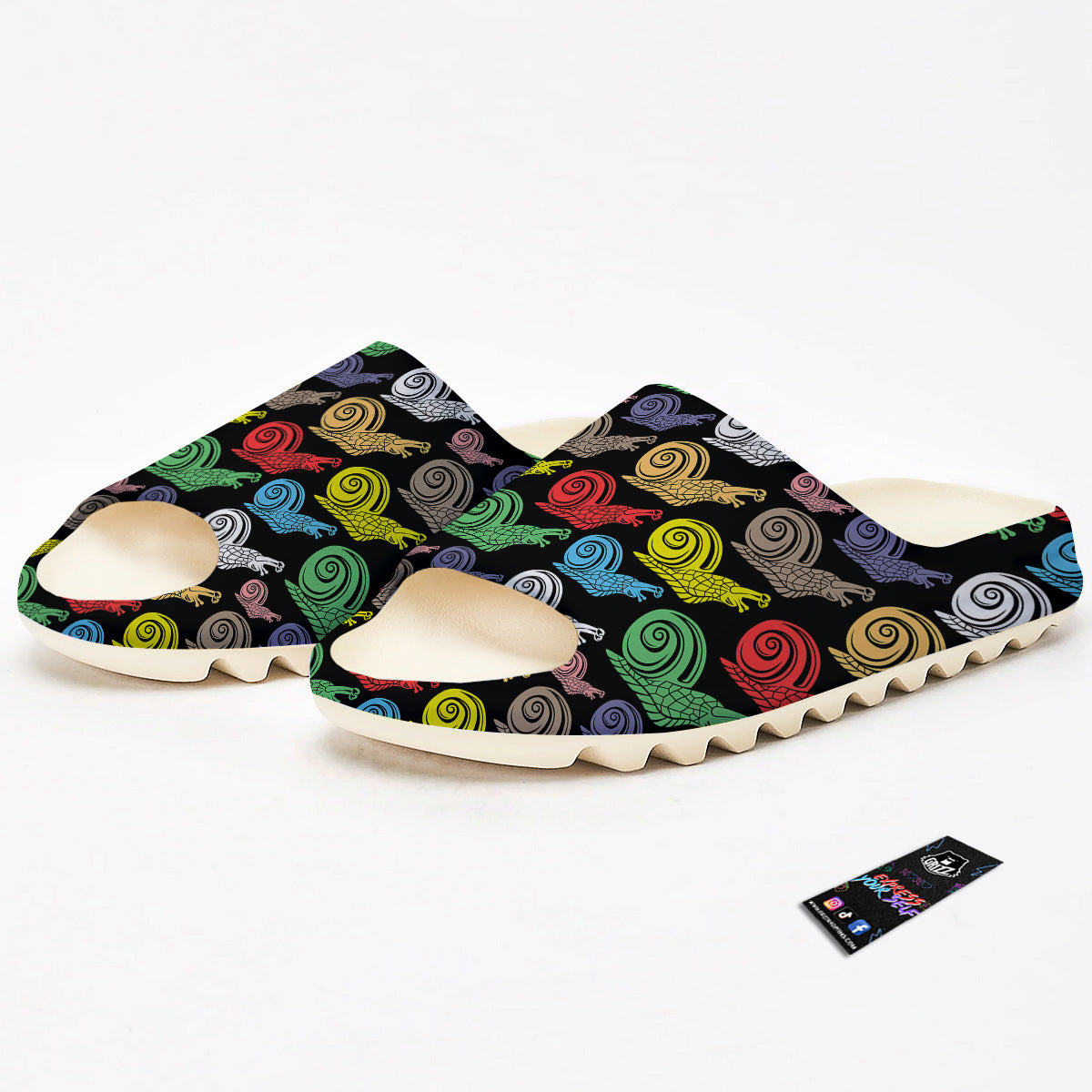 Cute Snails Colorful Print Pattern Sandals-grizzshop