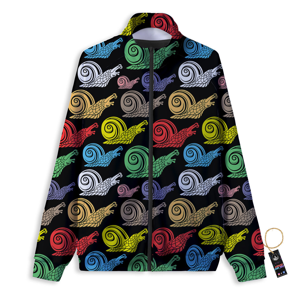 Cute Snails Colorful Print Pattern Track Jacket-grizzshop