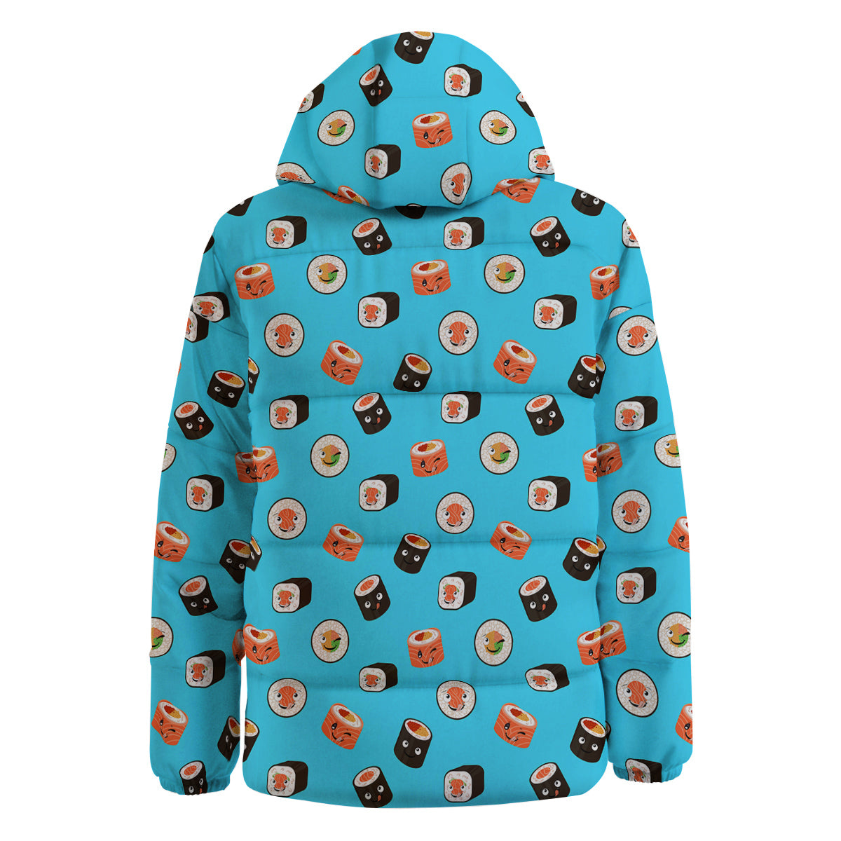Cute Sushi Rolls Print Pattern Down Jacket-grizzshop