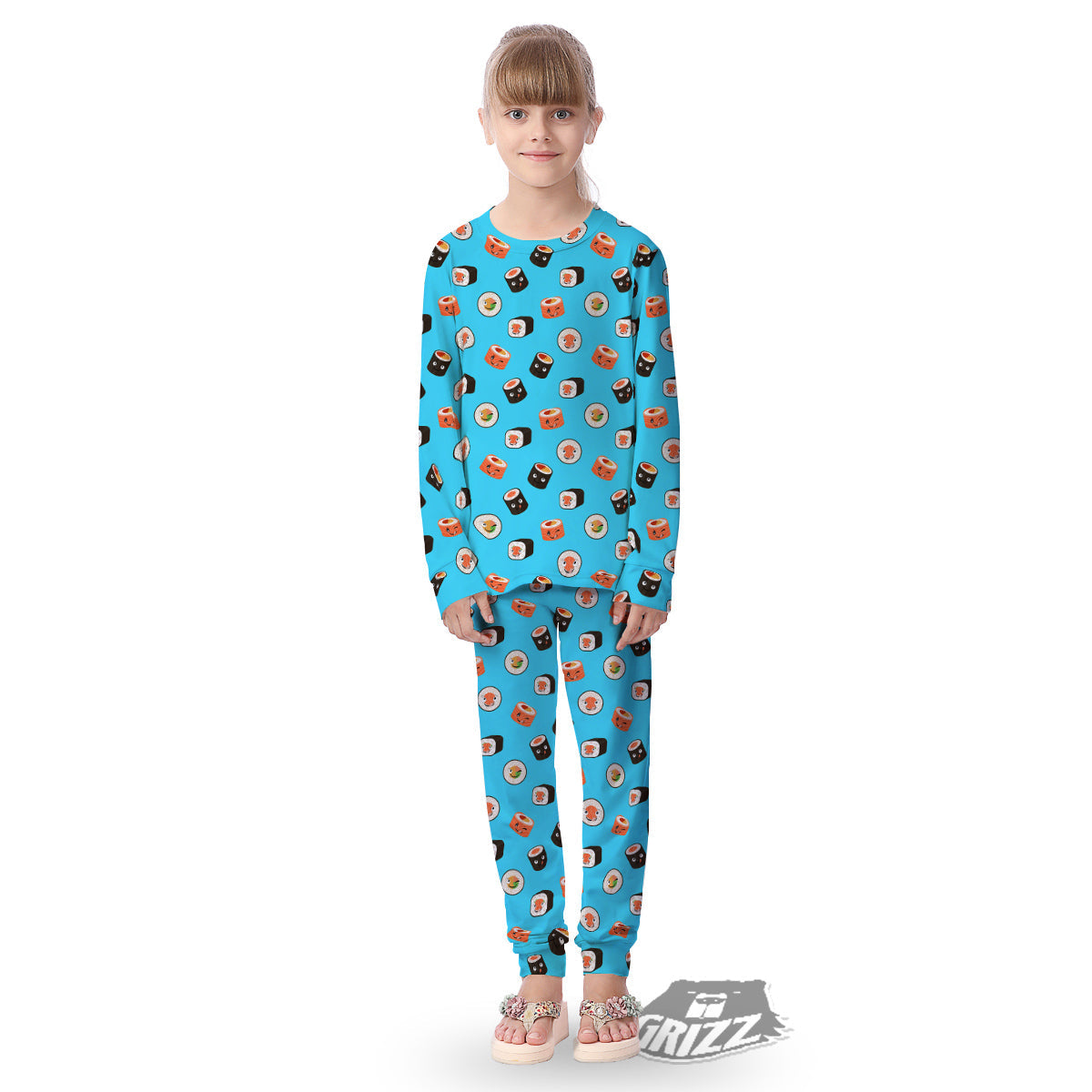 Cute Sushi Rolls Print Pattern Kid's Pajamas-grizzshop