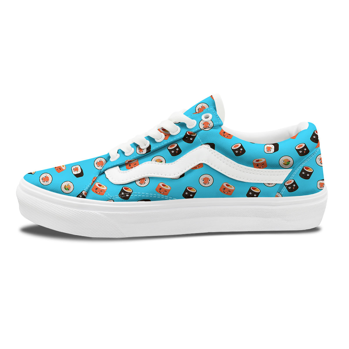Cute Sushi Rolls Print Pattern Skate Shoes-grizzshop