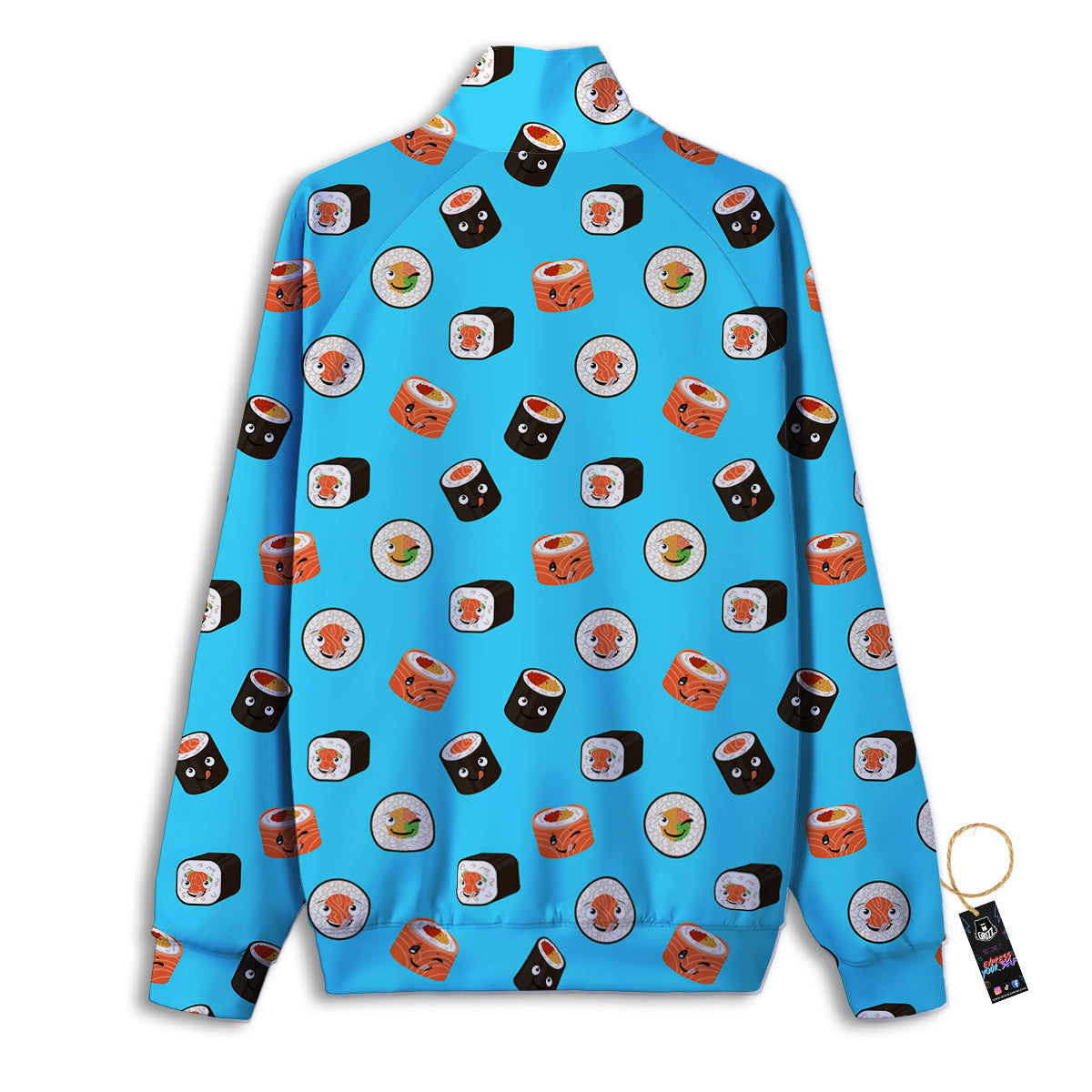 Cute Sushi Rolls Print Pattern Track Jacket-grizzshop