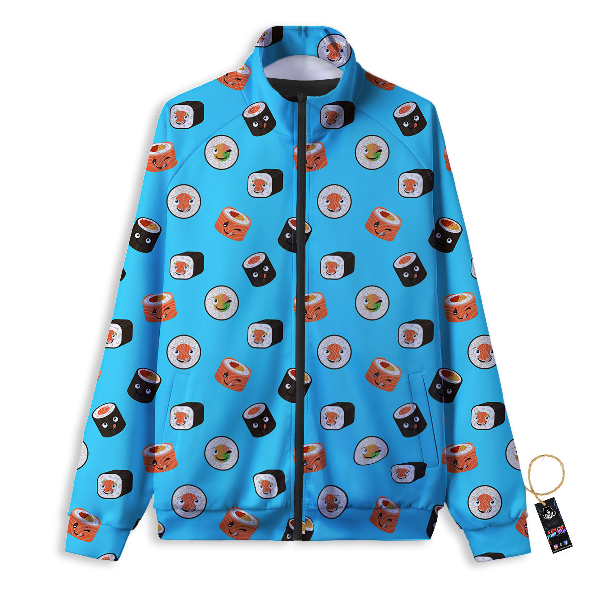Cute Sushi Rolls Print Pattern Track Jacket-grizzshop