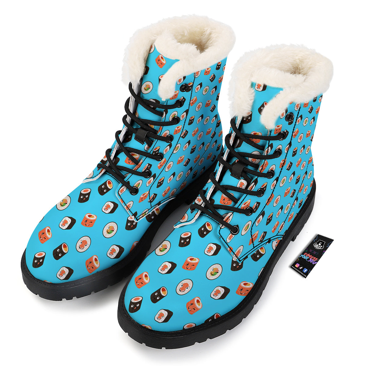 Cute Sushi Rolls Print Pattern Winter Boots-grizzshop