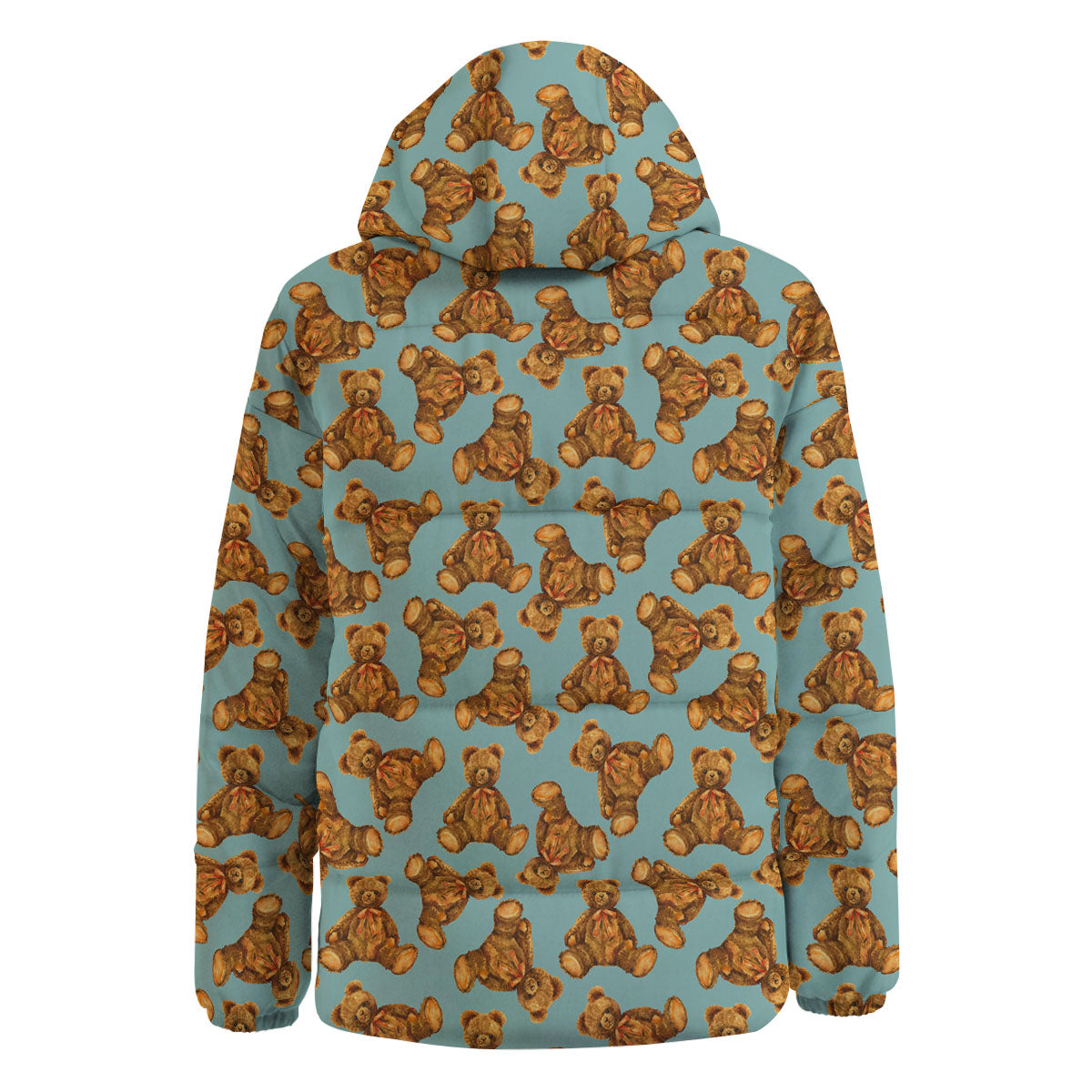 Cute Teddy Bear Print Pattern Down Jacket-grizzshop