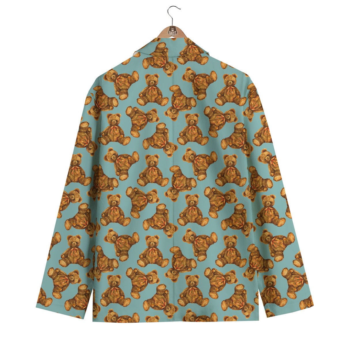 Cute Teddy Bear Print Pattern Men's Blazer-grizzshop