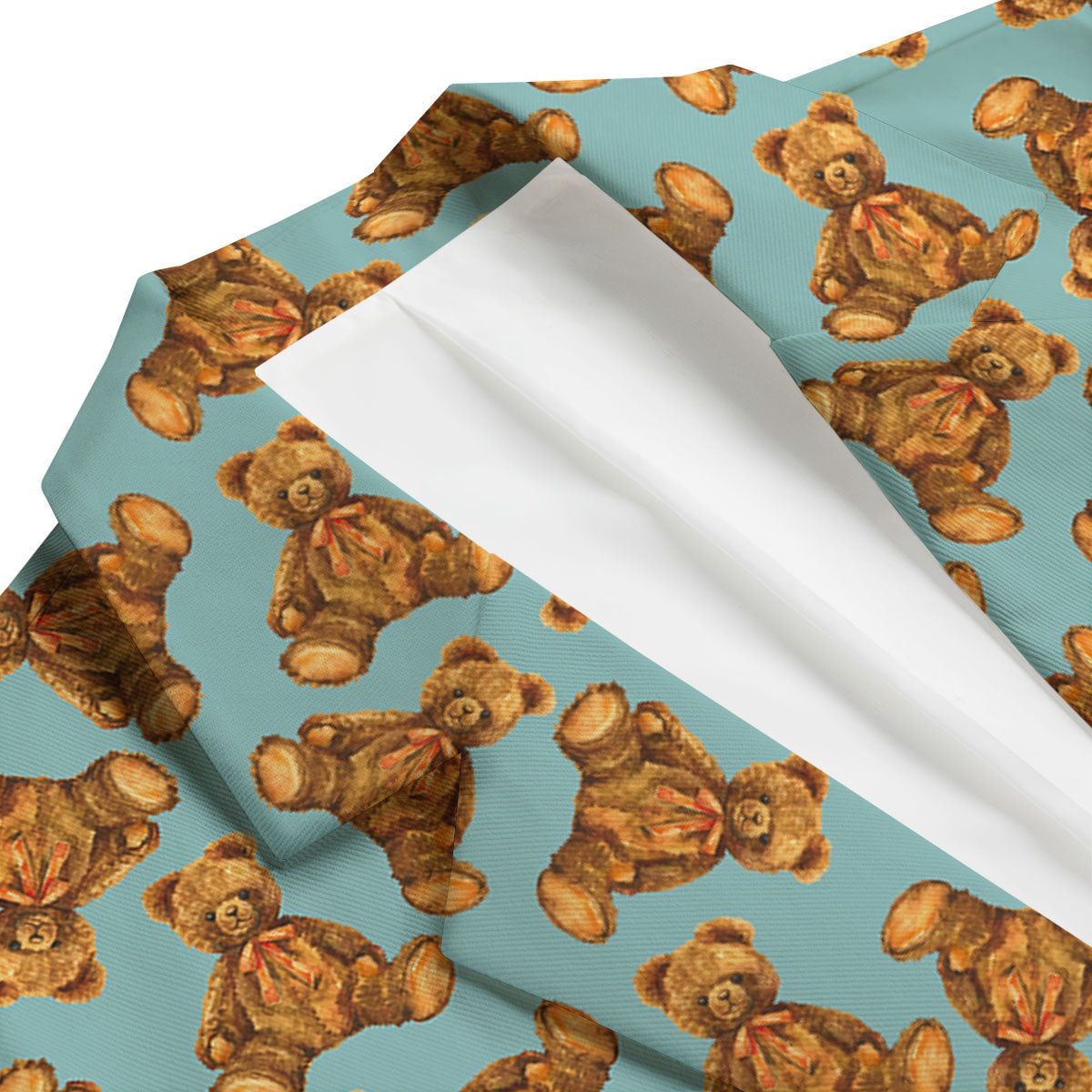 Cute Teddy Bear Print Pattern Men's Blazer-grizzshop