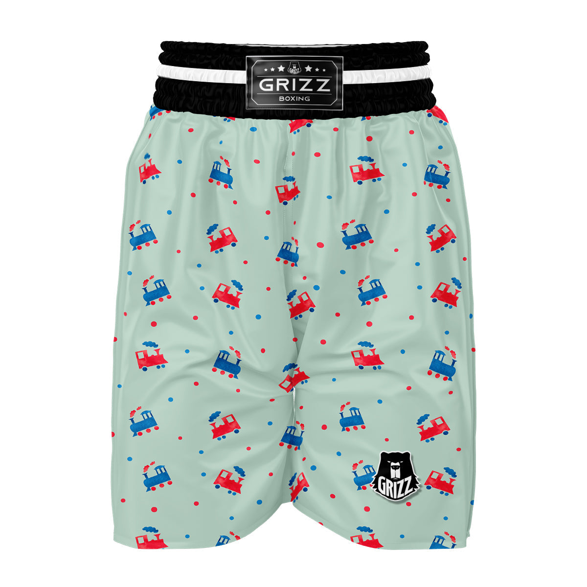 Cute Train Print Pattern Boxing Shorts-grizzshop