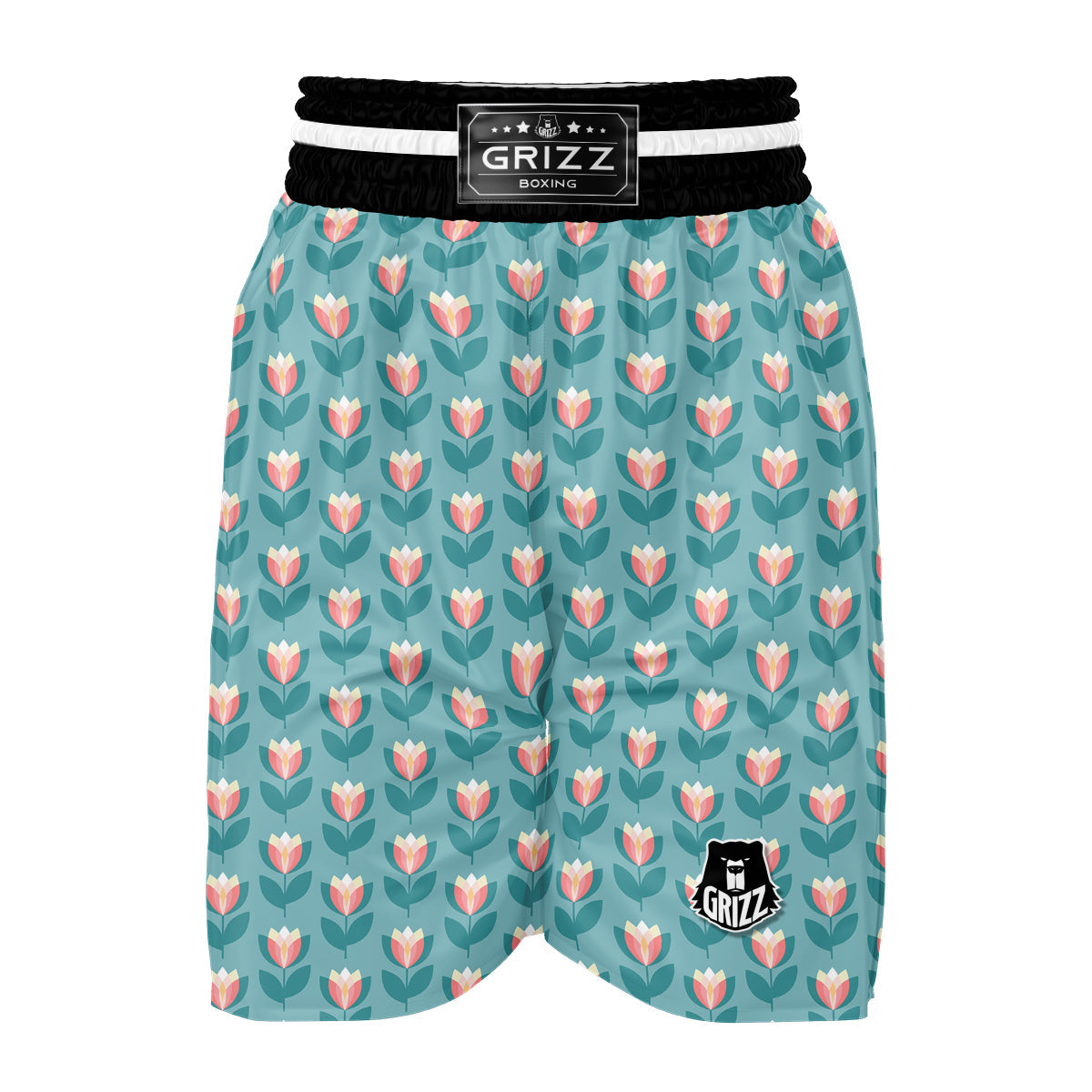 Cute Tulip Print Pattern Boxing Shorts-grizzshop