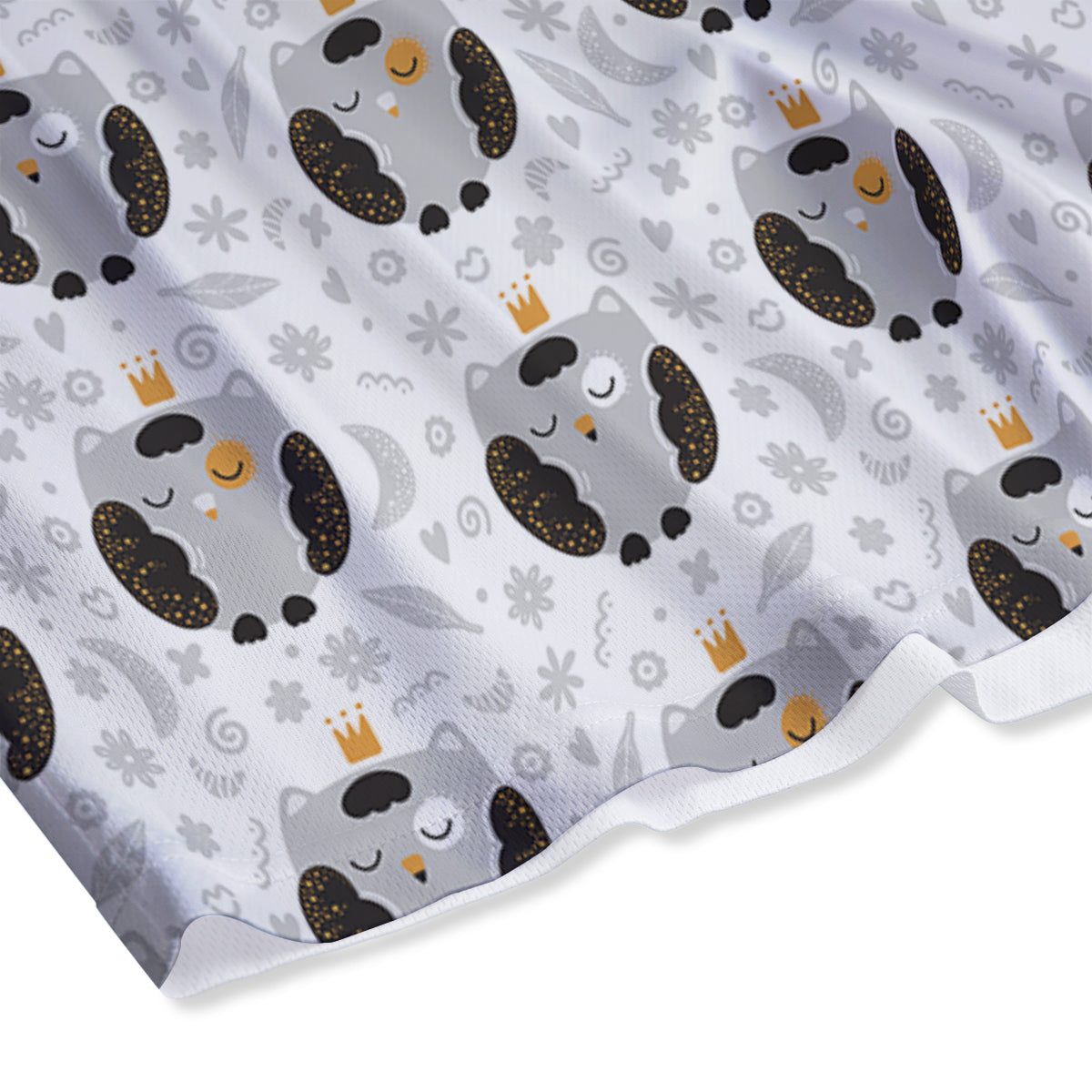 Cute White Grey Owl Print Pattern Mesh Shorts