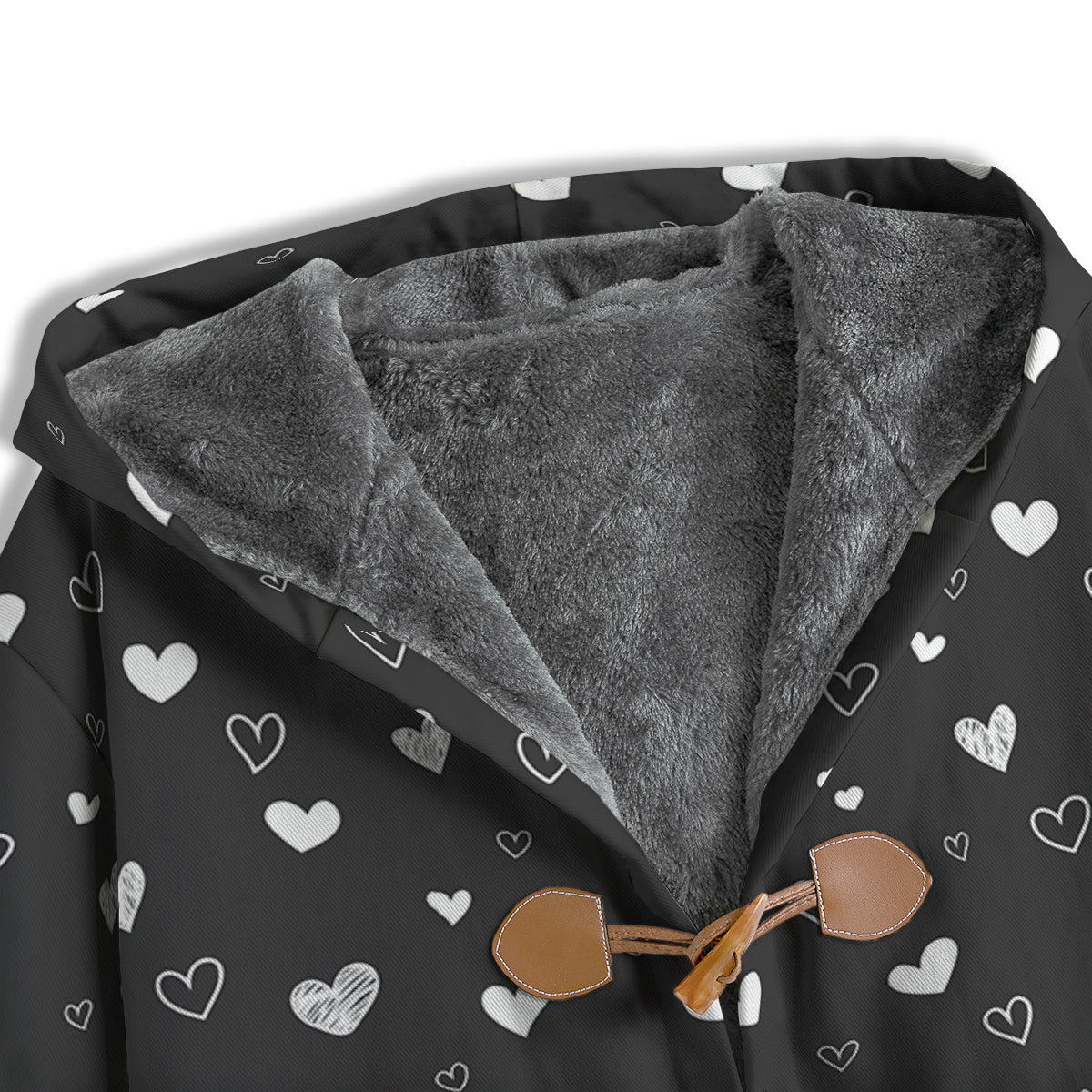 Cute White Heart And Black Print Pattern Men's Windbreaker Jacket-grizzshop
