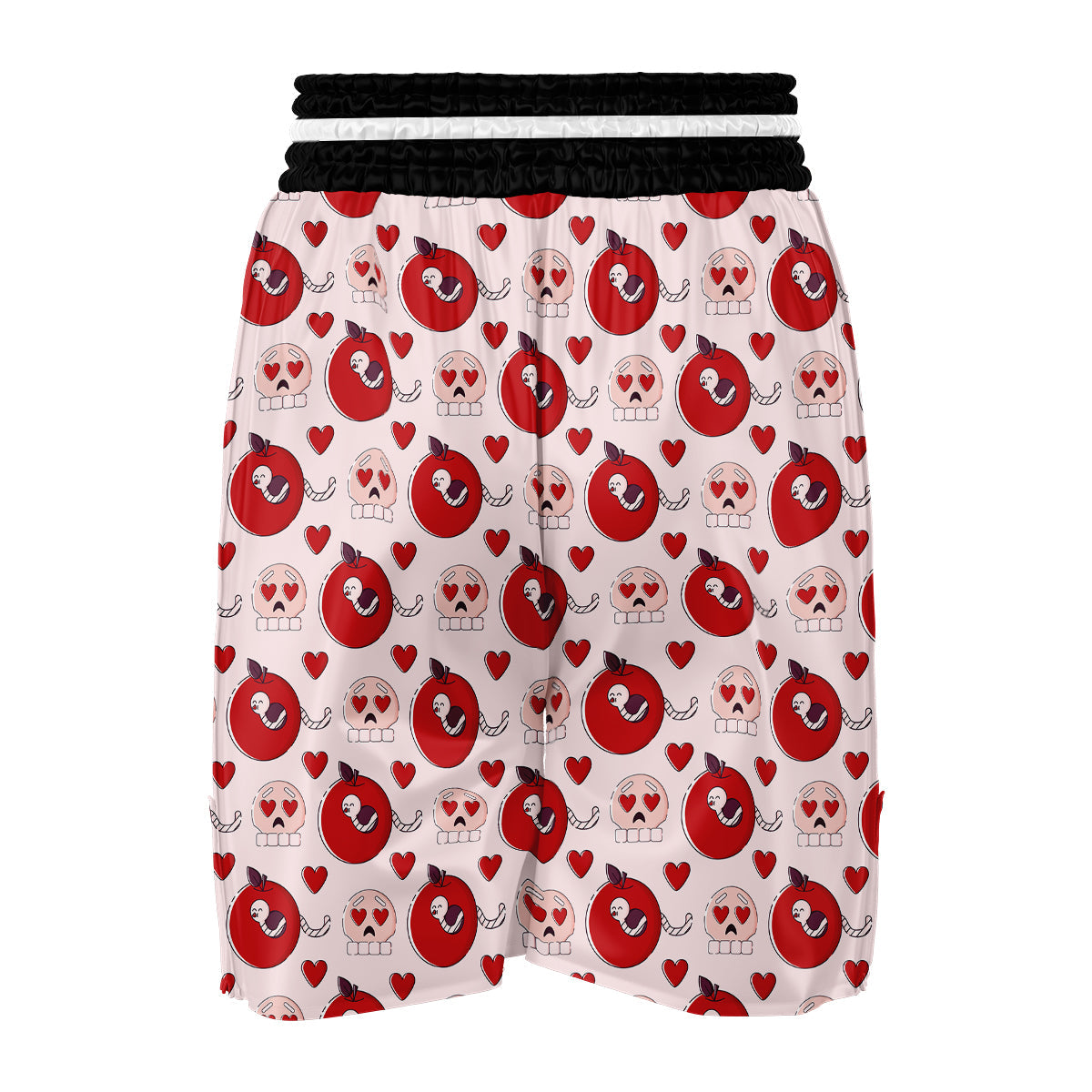 Cute Worm And Apple Print Pattern Boxing Shorts-grizzshop
