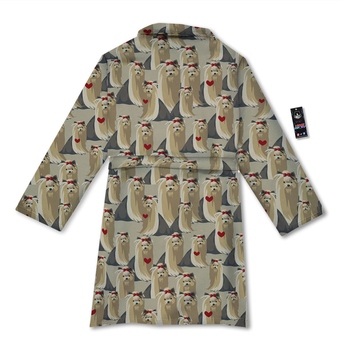 Cute Yorkshire Terrier Print Pattern Bathrobe-grizzshop