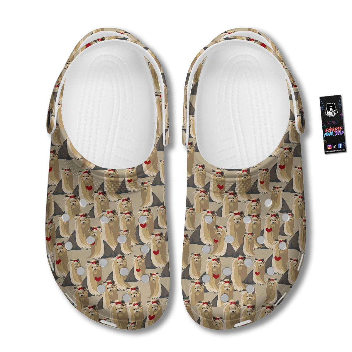 Cute Yorkshire Terrier Print Pattern Clog-grizzshop