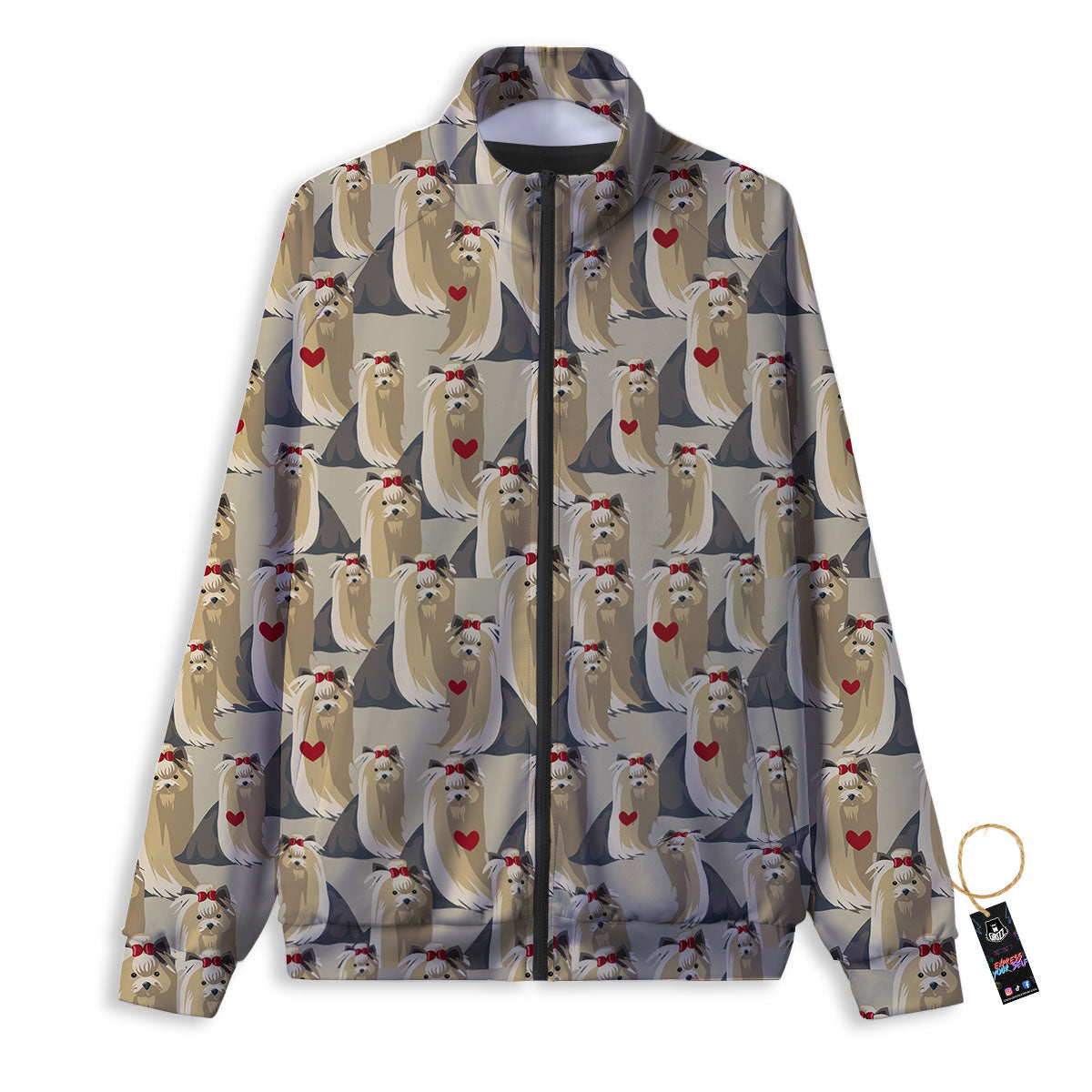 Cute Yorkshire Terrier Print Pattern Track Jacket-grizzshop