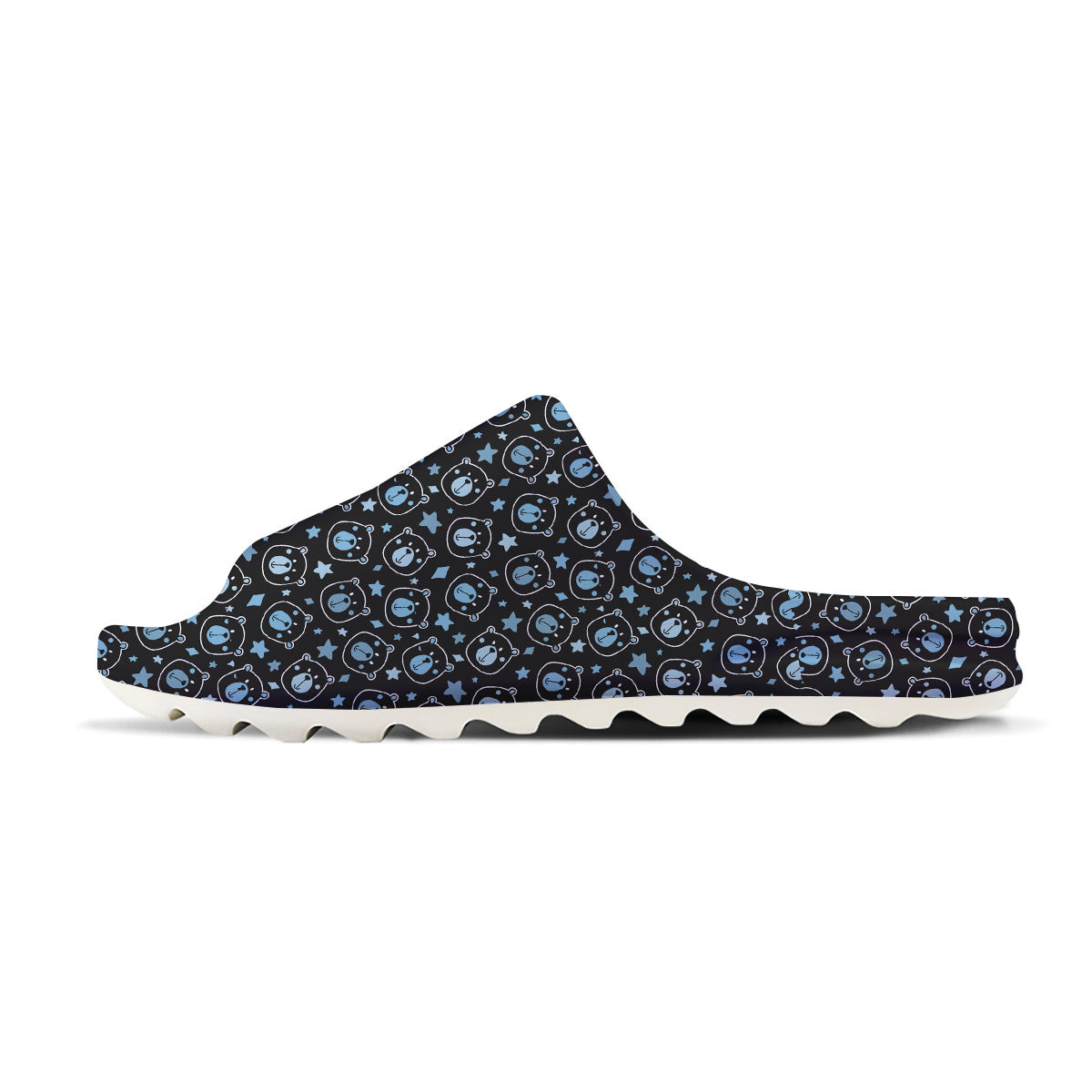 Cute Bear Black Print Pattern Sandals-grizzshop